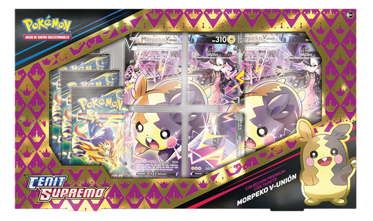 Caja Pokémon TCG - Cenit Supremo Morpeko V-Union Colección Premium con Tapete - Español