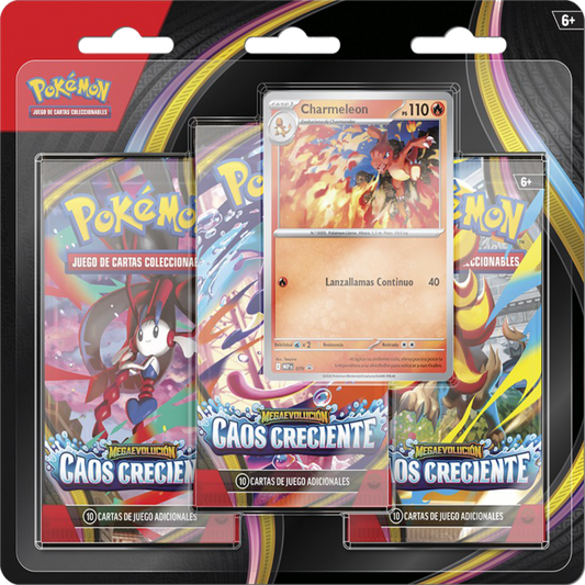 CASE x24 - Blíster 3 Sobres - Pokémon Megaevolución - Caos Creciente - Español