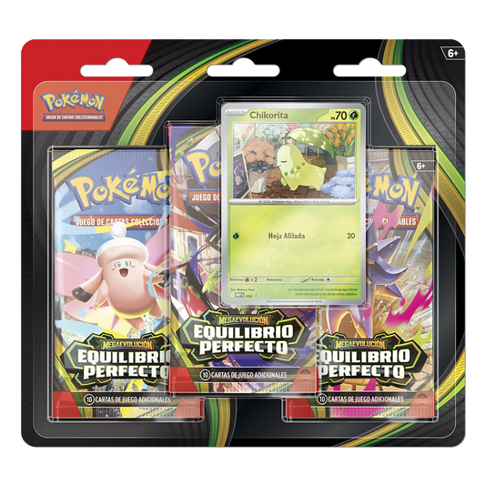 Blíster 3 Sobres - Pokémon Megaevolución - Equilibrio Perfecto - Español