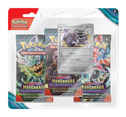 Blíster 3 Sobres - Pokémon Mascarada Crepuscular - Español