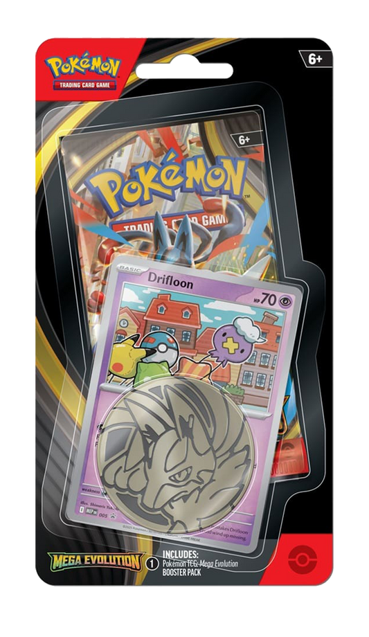 Blíster 1 Sobre y Moneda - Pokémon Mega Evolution - Megaevolución- Inglés