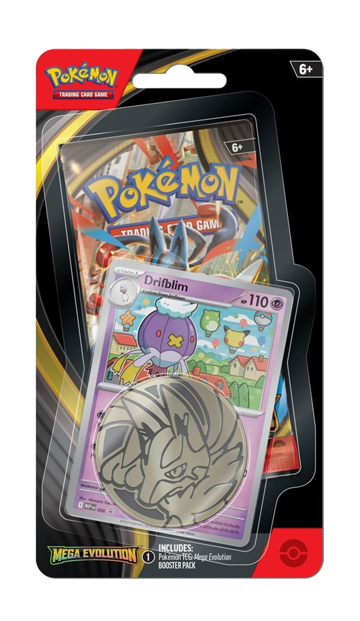 Blíster 1 Sobre y Moneda - Pokémon Mega Evolution - Megaevolución- Inglés