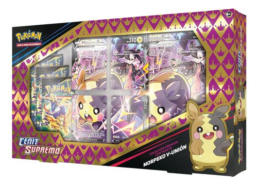 Caja Pokémon TCG - Cenit Supremo Morpeko V-Union Colección Premium con Tapete - Español