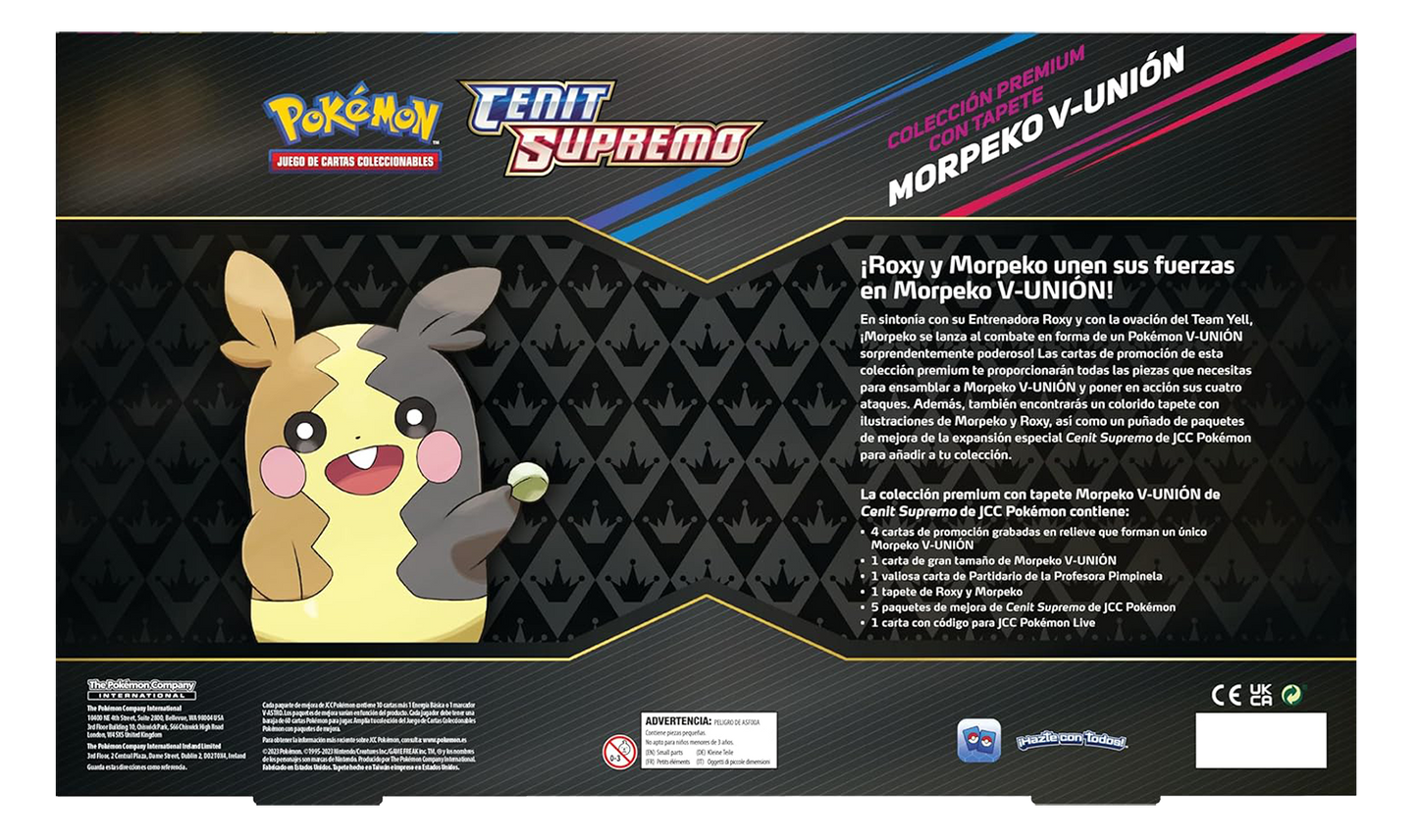 Caja Pokémon TCG - Cenit Supremo Morpeko V-Union Colección Premium con Tapete - Español