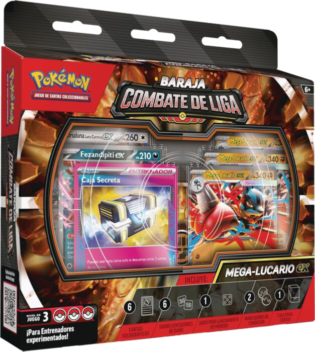 Caja Pokémon TCG - Baraja Combate de Liga de Mega Lucario ex - Español