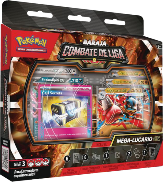 Caja Pokémon TCG - Baraja Combate de Liga de Mega Lucario ex - Español