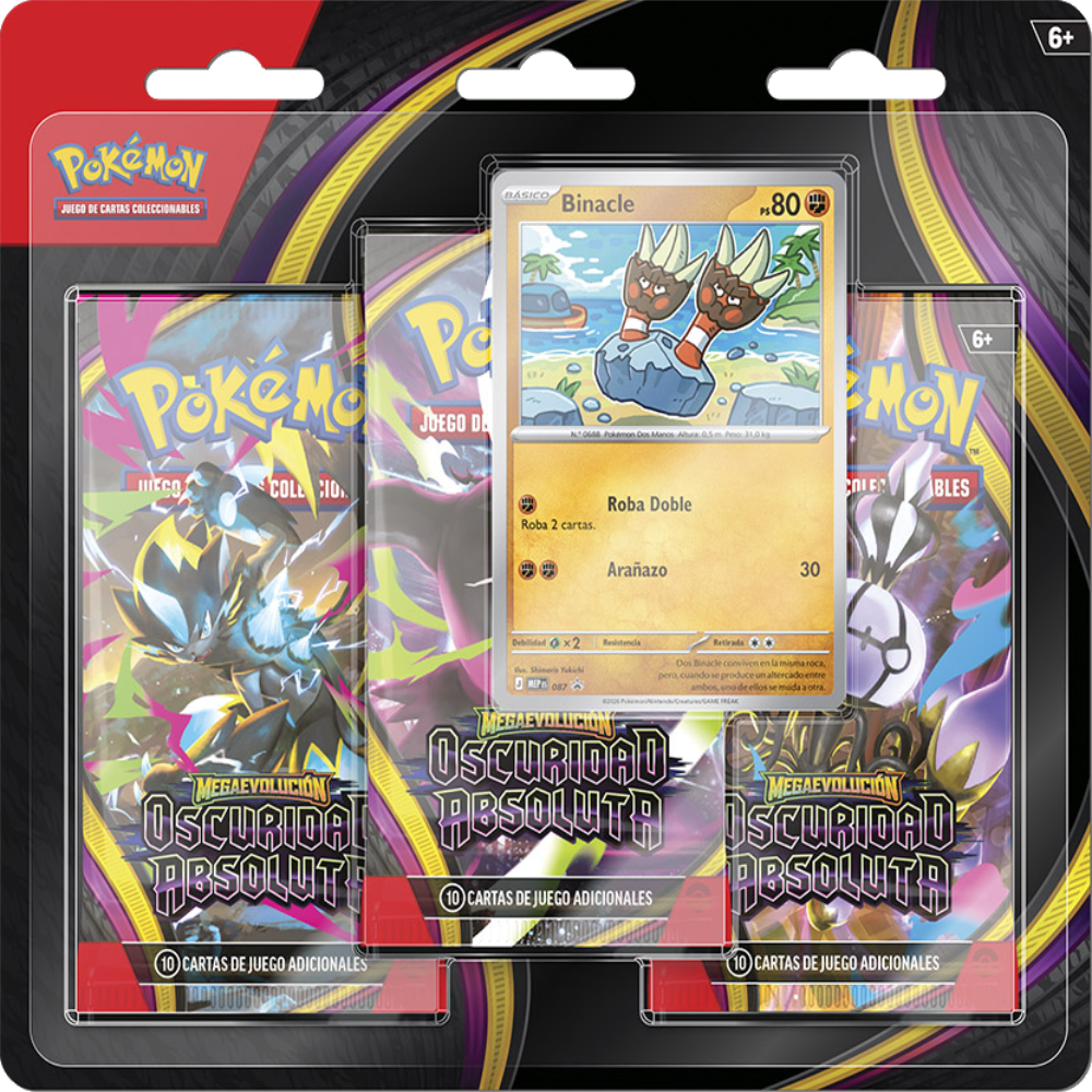 Blíster 3 Sobres - Pokémon Megaevolución - Oscuridad Absoluta - Español
