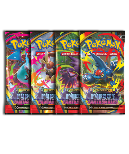 Sobre - Pokémon Megaevolución - Fuegos Fantasmales - Español - El Podenco TCG