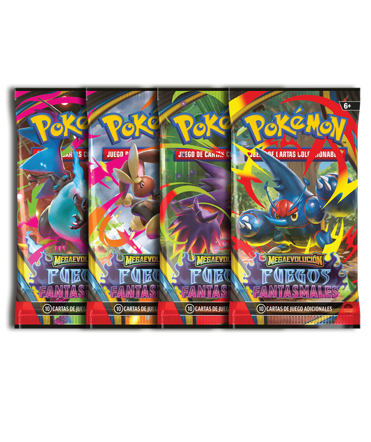 Sobre - Pokémon Megaevolución - Fuegos Fantasmales - Español - El Podenco TCG