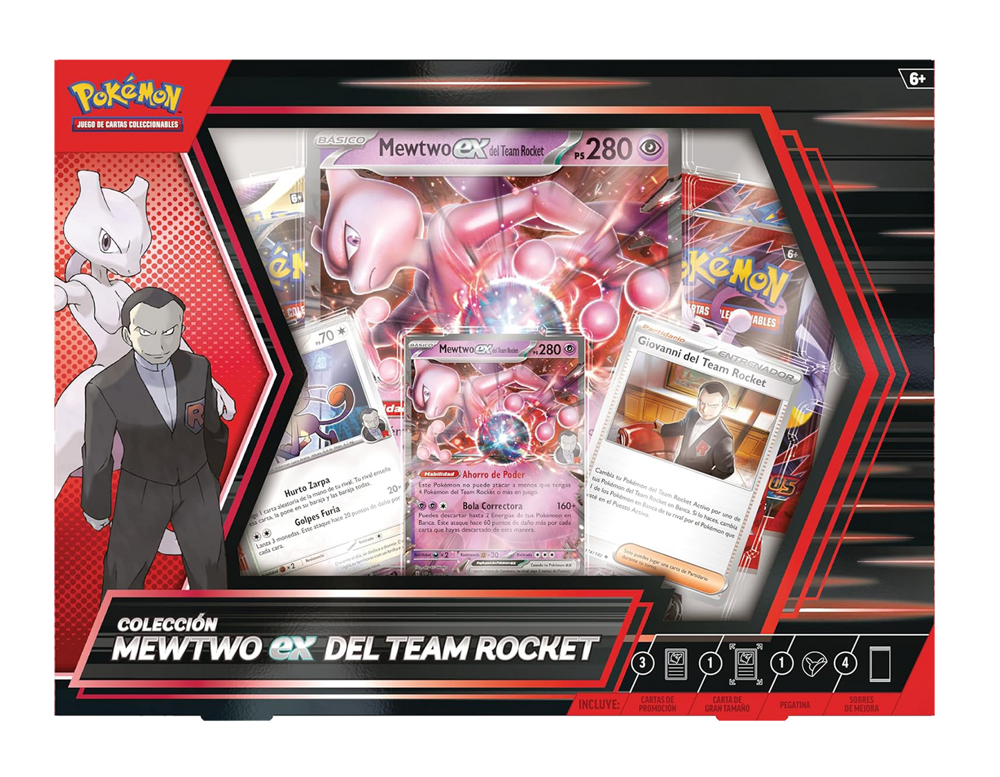 Caja Pokémon TCG - Mewtwo ex del Team Rocket Colección - Español