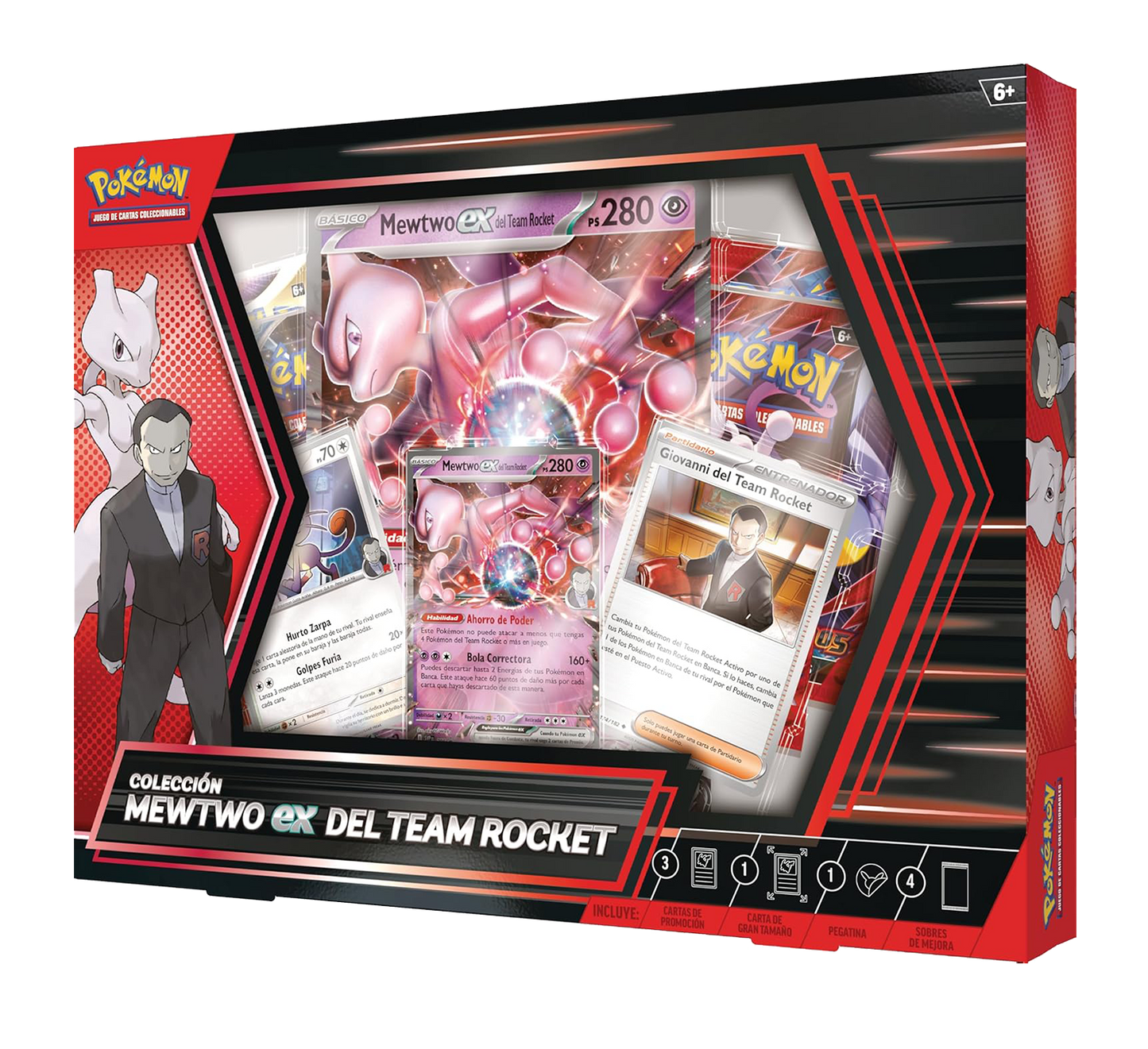 Caja Pokémon TCG - Mewtwo ex del Team Rocket Colección - Español