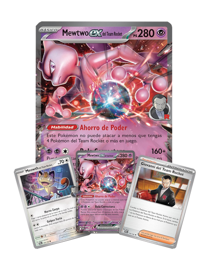 Caja Pokémon TCG - Mewtwo ex del Team Rocket Colección - Español